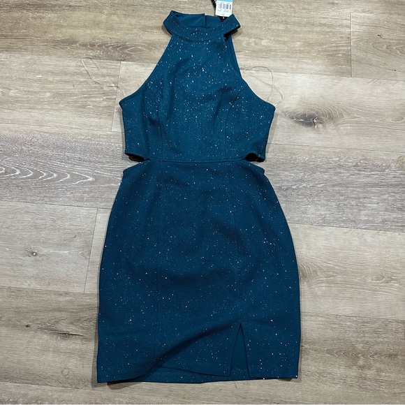 Teal Sparkly Dress Size 5 NWT - Picture 2 of 6